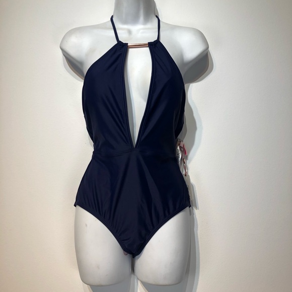 Ted Baker London Open Back Halter Swimsuit size 6 - Picture 3 of 11